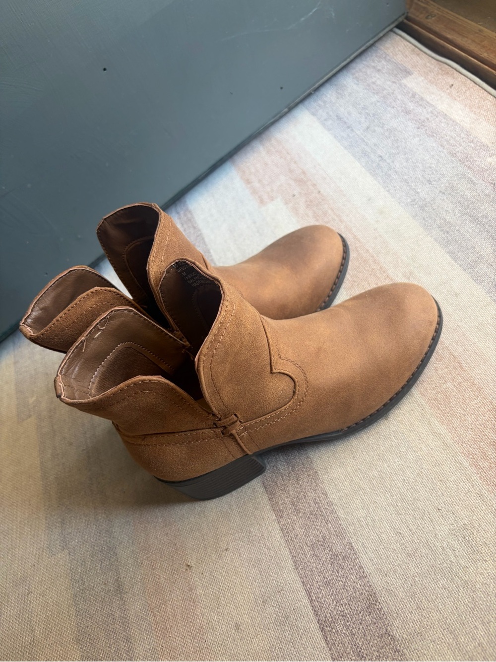 True Craft Tan Suede Ankle Booties